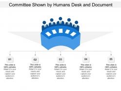Committee shown by humans desk and document