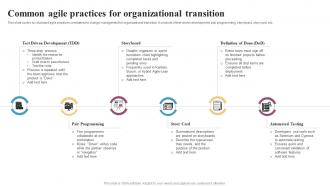 Common Agile Practices For Organizational Transition Integrating Change Management CM SS