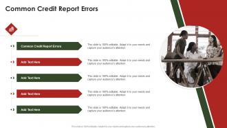 Common Credit Report Errors In Powerpoint And Google Slides Cpb