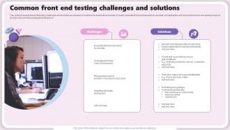 Common Front End Testing Challenges And Solutions