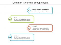 Common problems entrepreneurs ppt powerpoint presentation background designs cpb