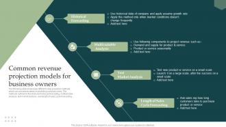 Common Revenue Projection Models For Information Technology Industry Forecast MKT SS V