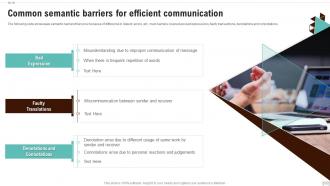 Common Semantic Barriers For Efficient Communication