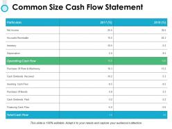 Common size cash flow statement cash flow powerpoint presentation display
