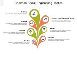 Common social engineering tactics ppt infographic template graphics pictures cpb
