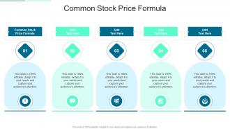 Common Stock Price Formula In Powerpoint And Google Slides Cpb