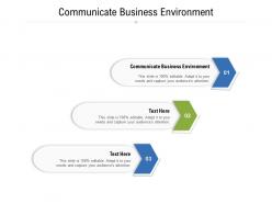 Communicate business environment ppt powerpoint presentation layouts shapes cpb