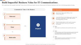 Communicate business value to your stakeholders build impactful business value for it communications
