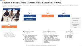 Communicate business value to your stakeholders capture business value drivers what executives wants