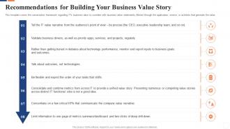 Communicate business value to your stakeholders recommendations for building your business value story
