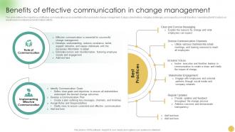 Communicating Change Strategies For Success Benefits Of Effective Communication CM SS