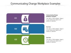 Communicating change workplace examples ppt powerpoint presentation summary graphics cpb