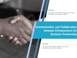 Communication and collaboration between entrepreneurs for business partnership