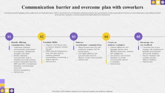 Communication Barrier And Overcome Plan With Coworkers