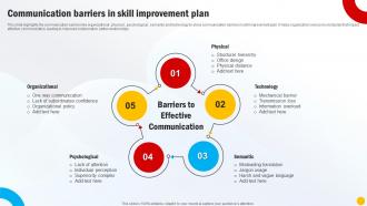 Communication Barriers In Skill Improvement Plan