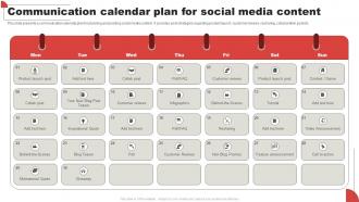 Communication Calendar Plan For Social Media Content