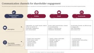 Communication Channels For Shareholder Engagement Leveraging Website And Social Media