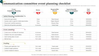 Communication Committee Event Planning Checklist