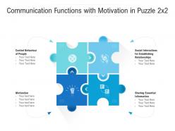 Communication functions with motivation in puzzle 2x2