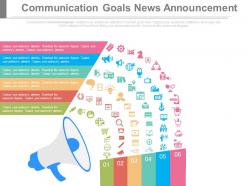 Communication goals news announcement ppt slides