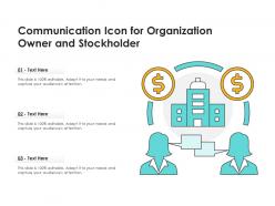 Communication icon for organization owner and stockholder