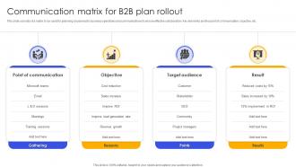 Communication Matrix For B2B Plan Rollout