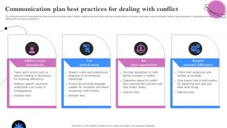 Communication Plan Best Practices For Dealing With Conflict