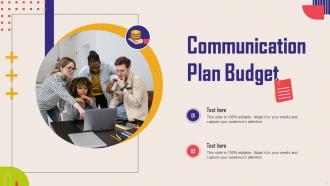 Communication Plan Budget