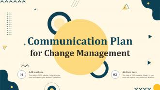 Communication Plan For Change Management