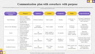 Communication Plan For Coworkers Powerpoint Ppt Template Bundles Colorful Editable