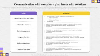 Communication Plan For Coworkers Powerpoint Ppt Template Bundles Appealing Editable