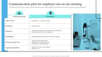Communication Plan For Employee One On One Implementation Of Formal Communication