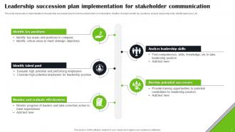 Communication Plan For Leadership Succession Powerpoint Ppt Template Bundles Customizable Impressive