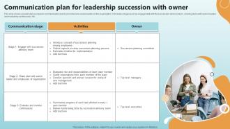 Communication Plan For Leadership Succession With Owner