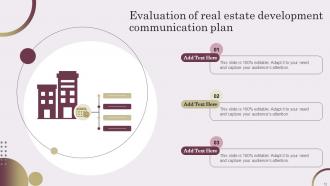Communication Plan For Real Estate Development Powerpoint Ppt Template Bundles Customizable Visual