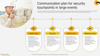 Communication Plan For Security Touchpoints In Large Events