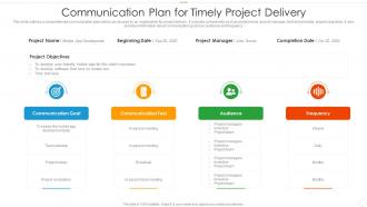 Communication plan for timely project delivery