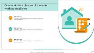 Communication Plan Icon For Remote Working Employees