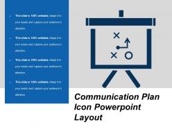 Communication plan icon powerpoint layout