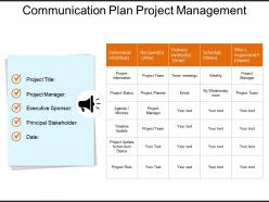 Communication plan project management powerpoint slide deck