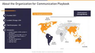 Communication Playbook About The Organization For Communication Playbook