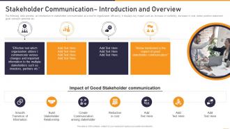 Communication Playbook Stakeholder Communication Introduction And Overview