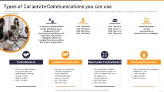 Communication Playbook Types Of Corporate Communications You Can Use