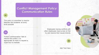 Communication Rules To Resolve Workplace Conflict Training Ppt