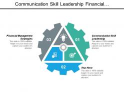 Communication skill leadership financial management strategies negotiating influencing skills cpb