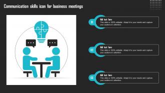 Communication Skills Icon For Business Meetings