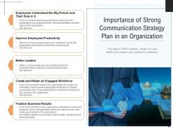 Communication strategy plan awareness business executives organization importance workforce