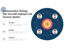 Communication strategy plan icon with employee and currency symbol