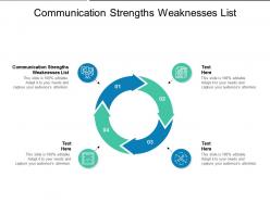 Communication strengths weaknesses list ppt powerpoint presentation show examples cpb