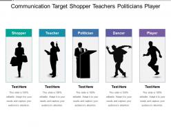 Communication Target Shopper Teachers Politicians Player